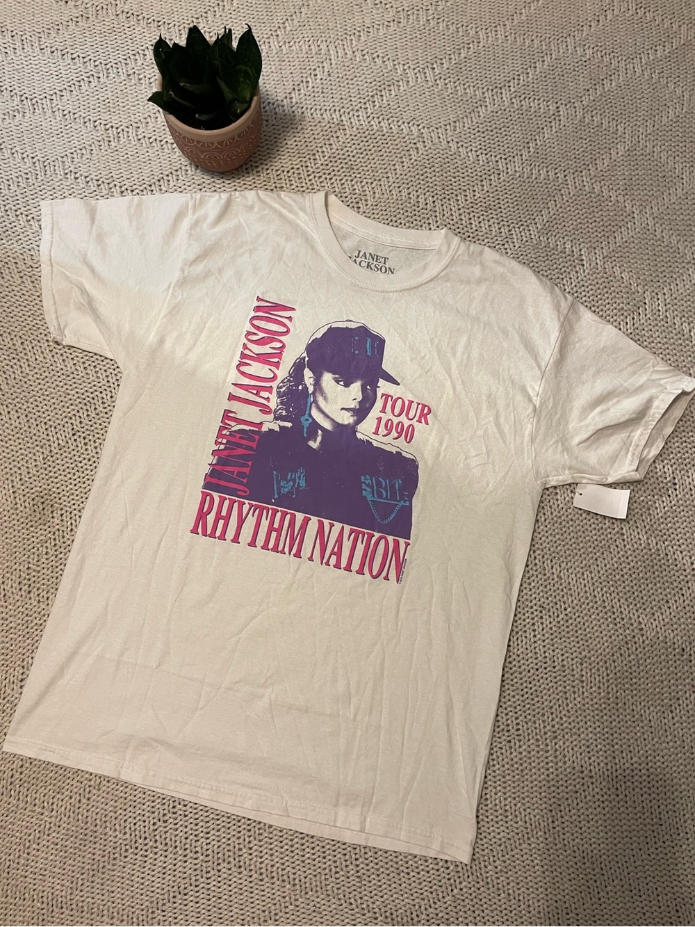 Janet Jackson Rhythm Nation 1990 Tour Graphic T Shirt Medium Vintage Style